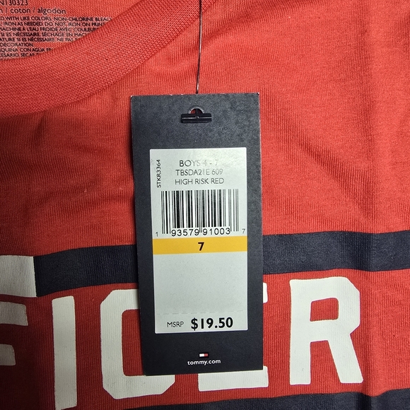 Tommy Hilfiger Kids Red Tee Shirt - Picture 3 of 5